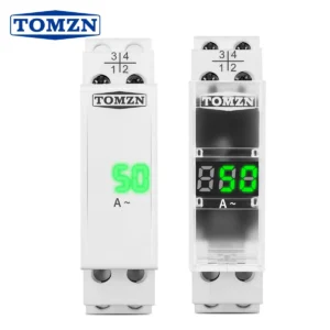 Din Rail Single Phase ampere Meter AC 40-500V 100A Mini Modular ammeter Gauge Indicator LED Digital Display 110V 230V TOMZN