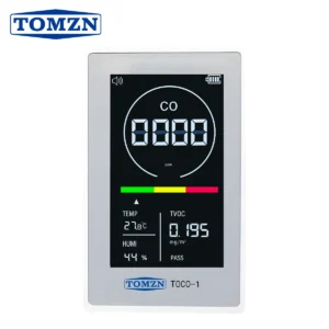 TOMZN CO Detector Temperature Humidity TVOC Carbon Monoxide volatile organic compound TFT Type-C Indoor Travel Test Home Safety