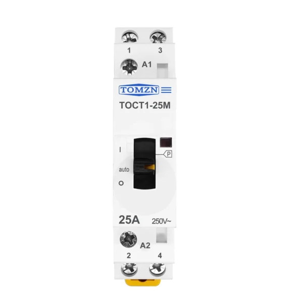 TOCT1 2P 25A 220V/230V 50/60Hz Din Rail Household AC Modular Contactor With Manual Control Switch 2NO or 1NO 1NC or 2NC - Image 2