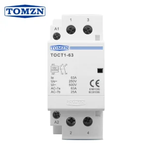 TOCT1 2P 63A 110V COIL 230V/220V 50/60Hz Din Rail Household AC Modular Contactor 2NO  1NC 1NO