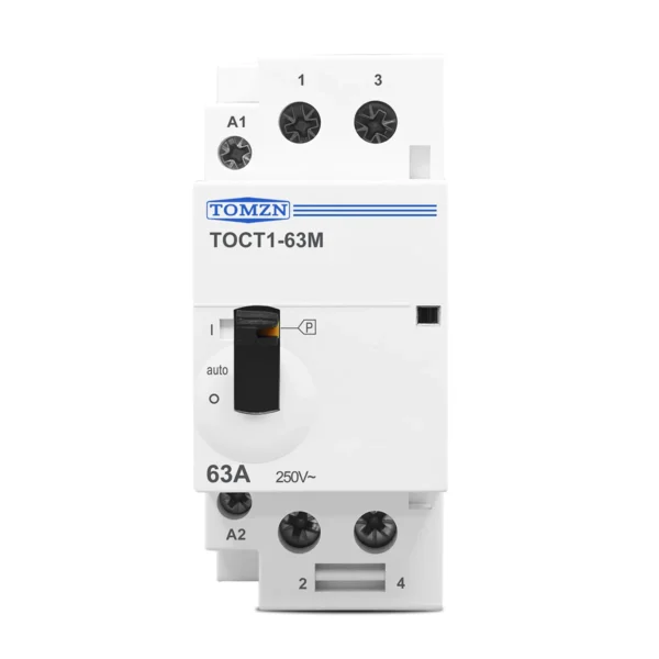 TOCT1 2P 63A 220V/230V 50/60Hz Din Rail Household AC Modular Contactor With Manual Control Switch 2NO or 1NO 1NC or 2NC - Image 2