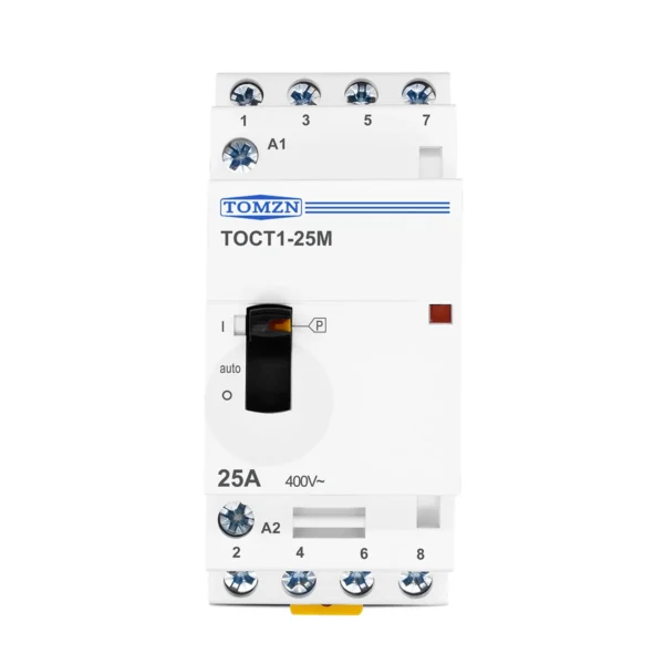 TOCT1 4P 25A 220V/230V 50/60Hz Din Rail Household AC Modular Contactor With Manual Control Switch 4NO or 2NO 2NC or 4NC - Image 2