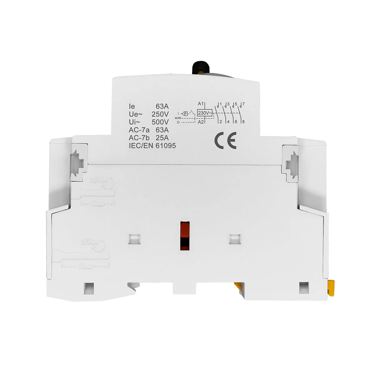 TOCT1 4P 63A 220V/230V 50/60Hz Din Rail Household AC Modular Contactor With Manual Control Switch 4NO or 2NO 2NC or 4NC - Image 6