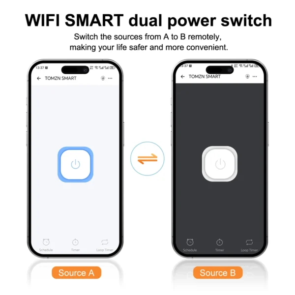 TOMZN 110V 120V Three Phase WIFI smart ATS Dual Power Automatic TransferSelector Switch Uninterrupted 2P 3P 4P eWeLink Din Rail - Image 3