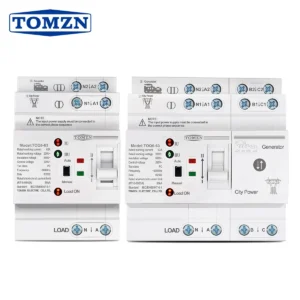 TOMZN Din Rail ATS L N 220V Small Dual Power Automatic Transfer Electrical Selector Switches Uninterrupted 2P 4P 63A TOQ6