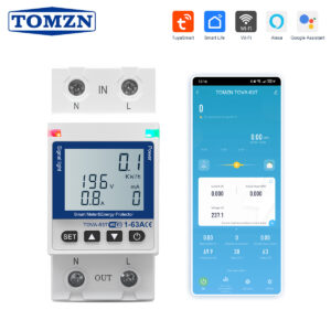 TOMZN WIFI 110V 220V 63A Smartlife TUYA Circuit Breaker Energy Meter Metering Timer With Voltage Current And Leakage Protection