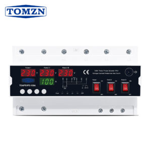TOMZN High-current 100A 3*230V AC 3 Phase Selector Voltage Current Protection Alarm 3 Input 1 Output Cut Off L N U-I Dispaly