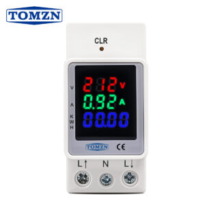 TOMZN 3IN1 Electric Energy Meter Current Measurement Voltmeter Digital Reconfigurable Colours Din Rail AC80-270V 0-100A 50/60Hz