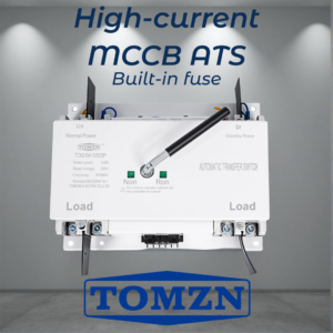 TOMZN TOQ1M-2P 100-250A 230V Dual Power Automatic Transfer Switch Built-in MCCB & Fuse ATS for Generator & Utility/City Power