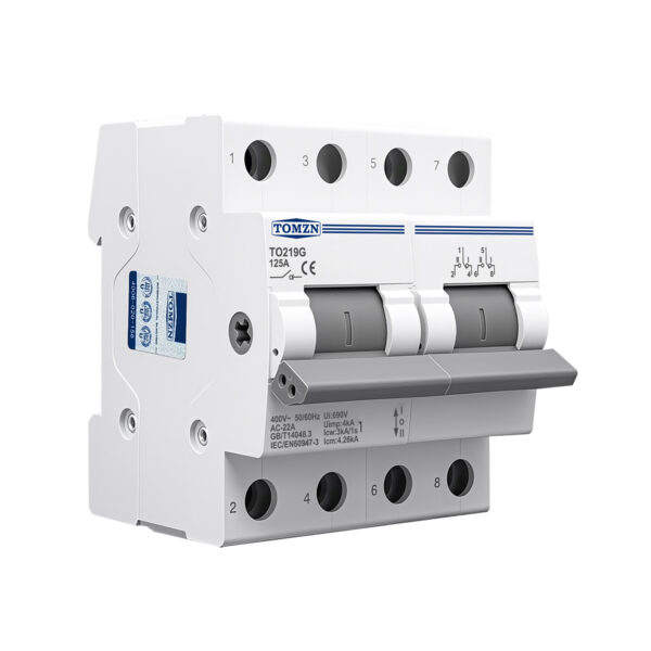 TOMZN perjungimo jungiklis TO219G 2P 230VAC 125A MTS dvigubos
