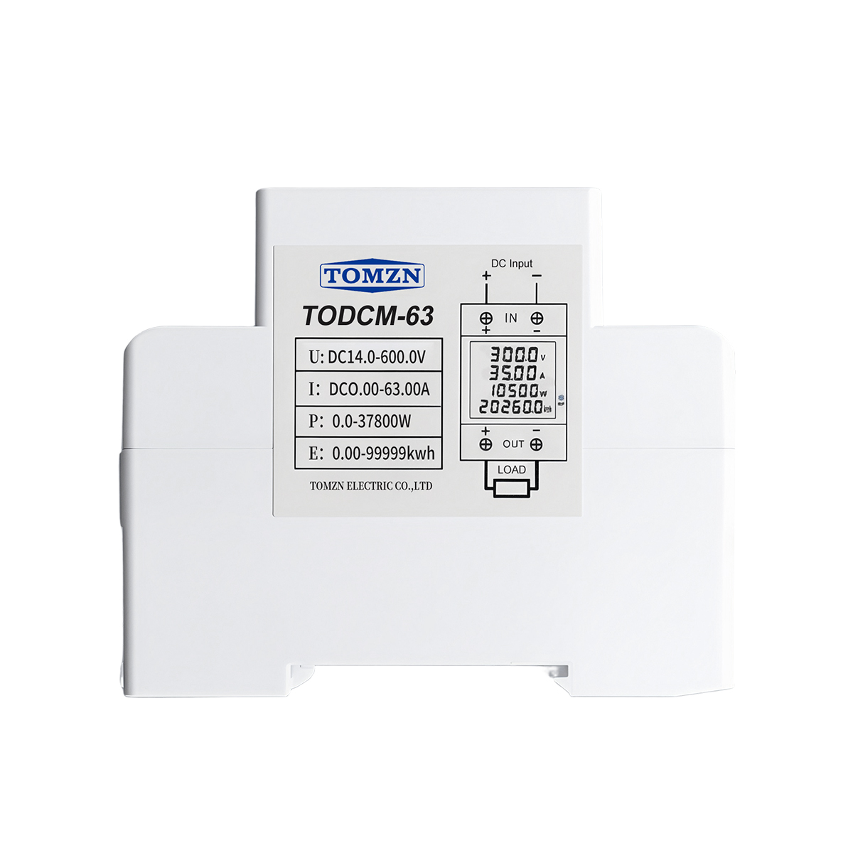 TOMZN DC Energy Meter 14-600V 63A DIN Rail Voltmeter Ammeter Power Watt Digital Meter 4IN1 Solar PV Power Monitor KWh Reset - Image 5