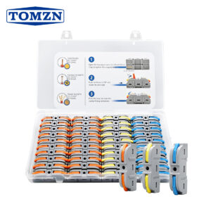 TOMZN 34PCS Konektè Fil Levier Rapid Konekte 1-a-1 Tèminal Episaj Anliy Inivèsèl 28-12 AWG San Zouti & Reutilizab