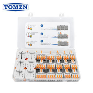 TOMZN D1-2345 1 BÒK 27 Konektè Fil D1-2 D1-3 D1-4 D1-5 Kolore Transparan 250V 32A AWG28-12 0.2-4mm² Pou BV BVR RV